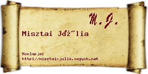 Misztai Júlia névjegykártya